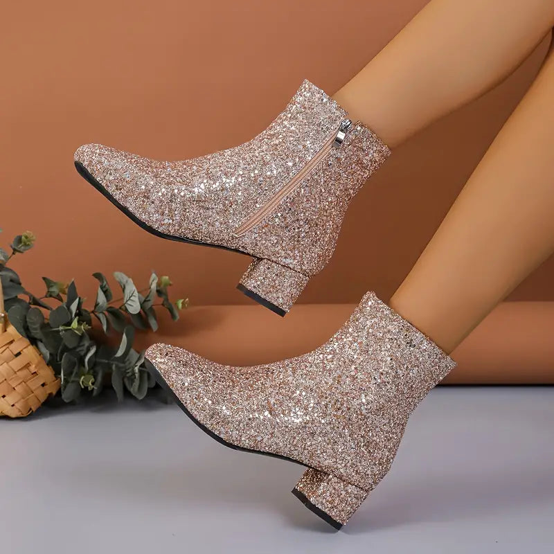 Gala Glitter Party Boots | Sparkling Heeled Statement