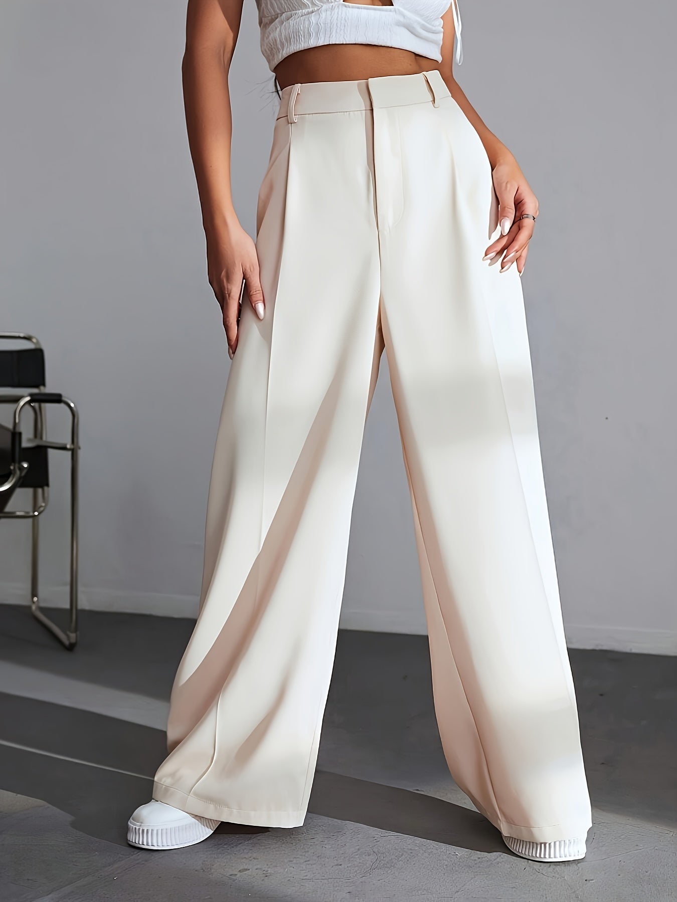 Indran Pants | Wide-Leg High-Waisted Trousers