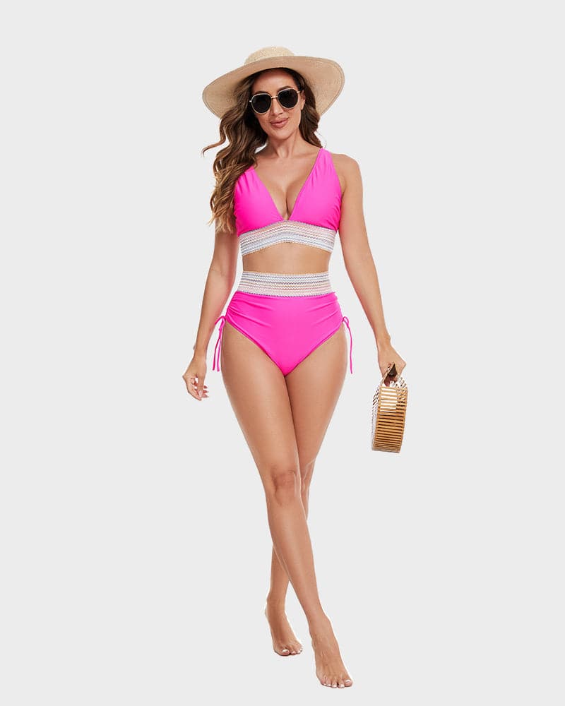 Bianca Bikini Set | Woven Waistband Two-Piece Swimsuit for Women