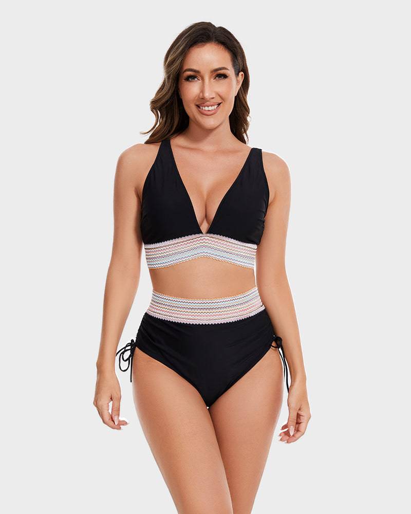 Bianca Bikini Set | Woven Waistband Two-Piece Swimsuit for Women