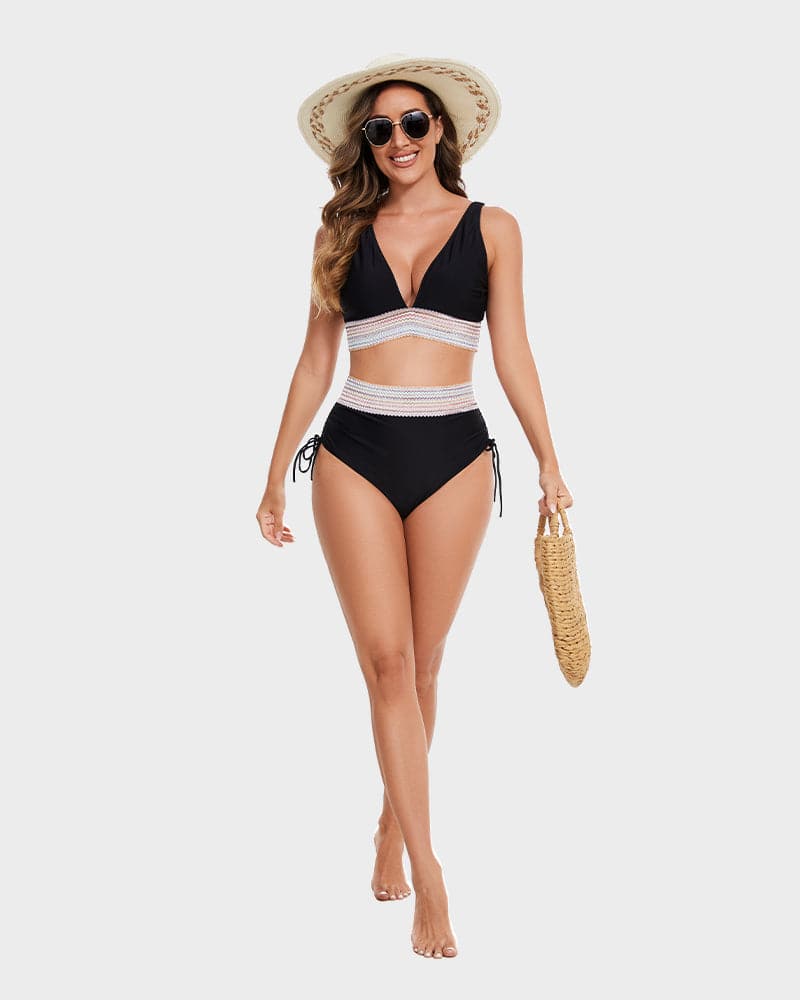 Bianca Bikini Set | Woven Waistband Two-Piece Swimsuit for Women