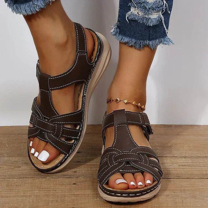 Yaiza Sandals | Women’s Vintage-Inspired Strappy Sandals with Adjustable Buckle