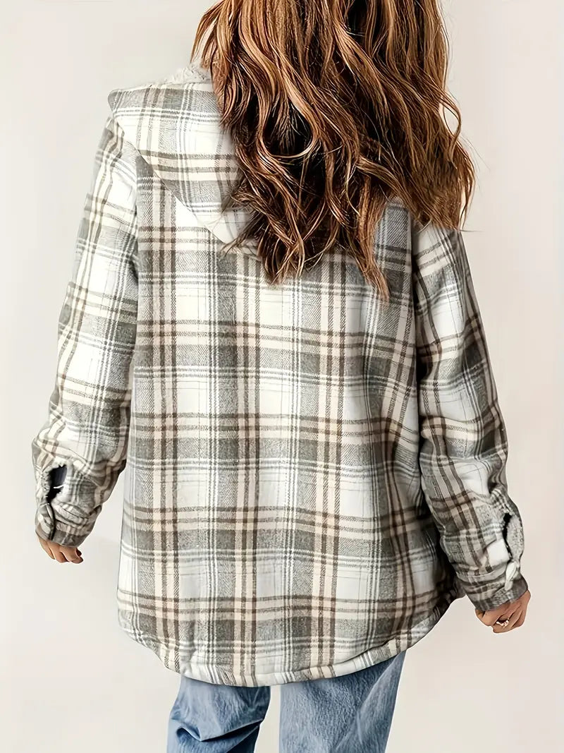 Kaiden Jacket | Plaid Zip-Up Hooded Jacket for Women