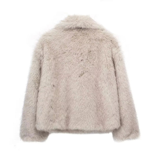 Kaya Coat | Faux Fur Short Oversized Glam