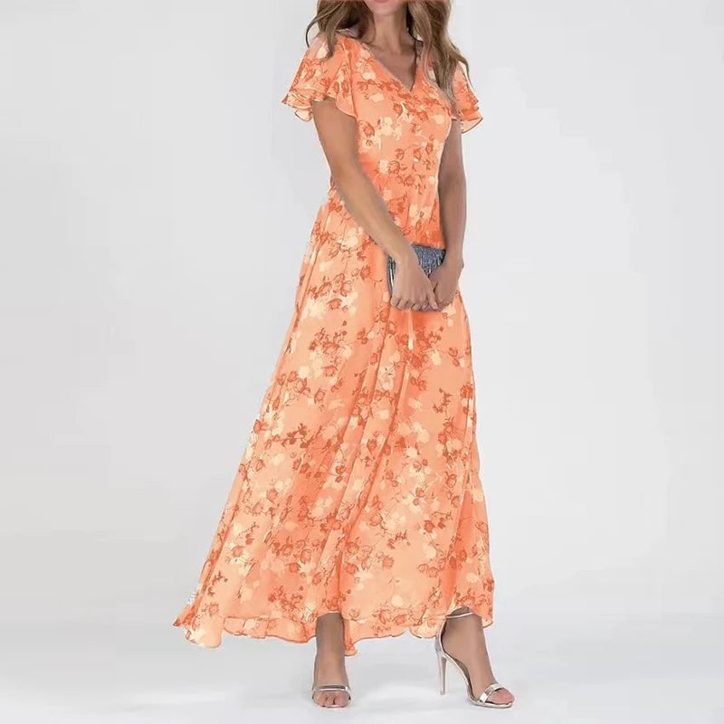 Ziva Elegant Dress | Women’s Midi Dress with Defined Waist and Flowy Skirt