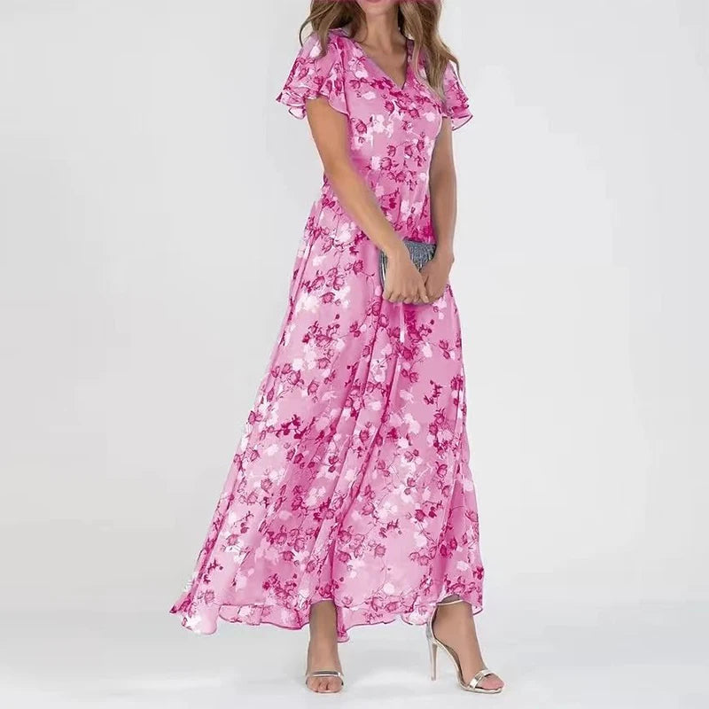 Ziva Elegant Dress | Women’s Midi Dress with Defined Waist and Flowy Skirt
