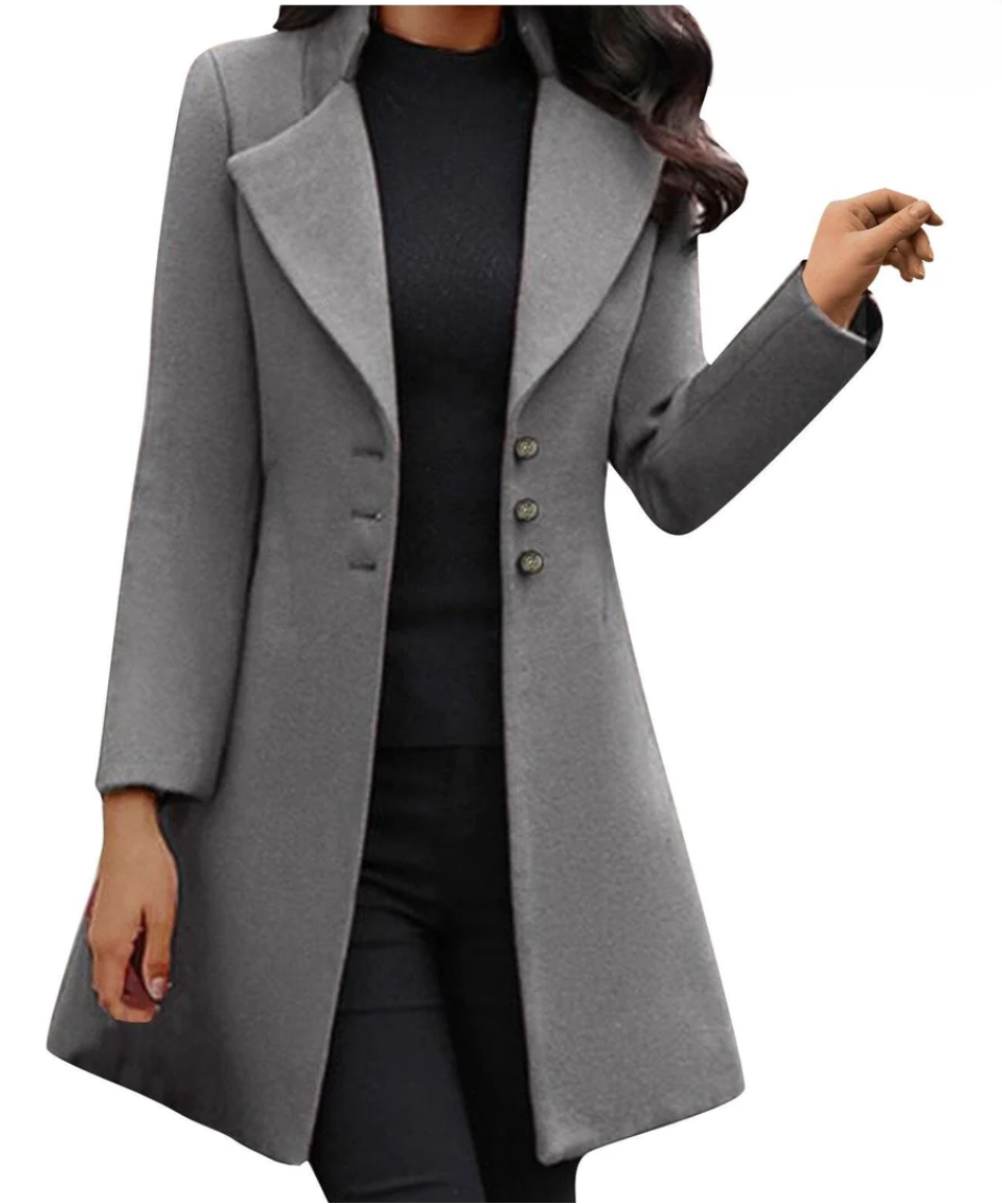 Harlene Coat | Italian Wool Long Sleeve Winter Coat