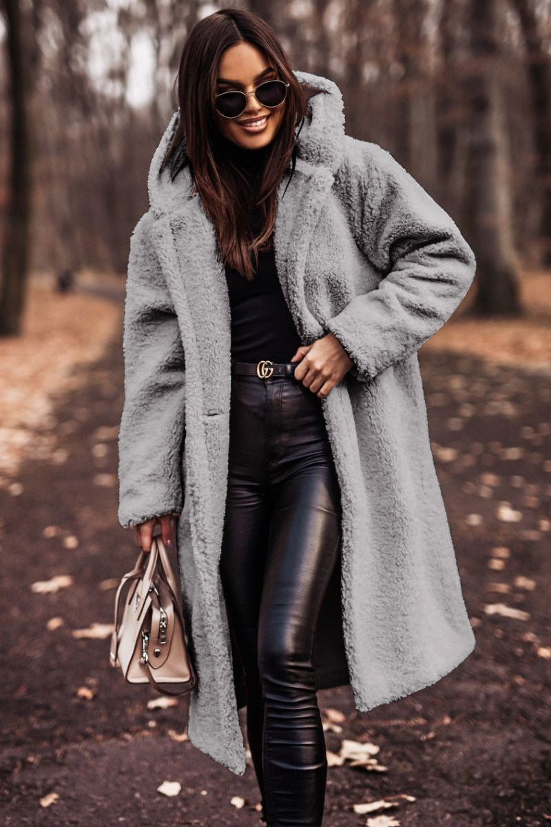Georgina Coat | Cozy Long Teddy Plush Coat