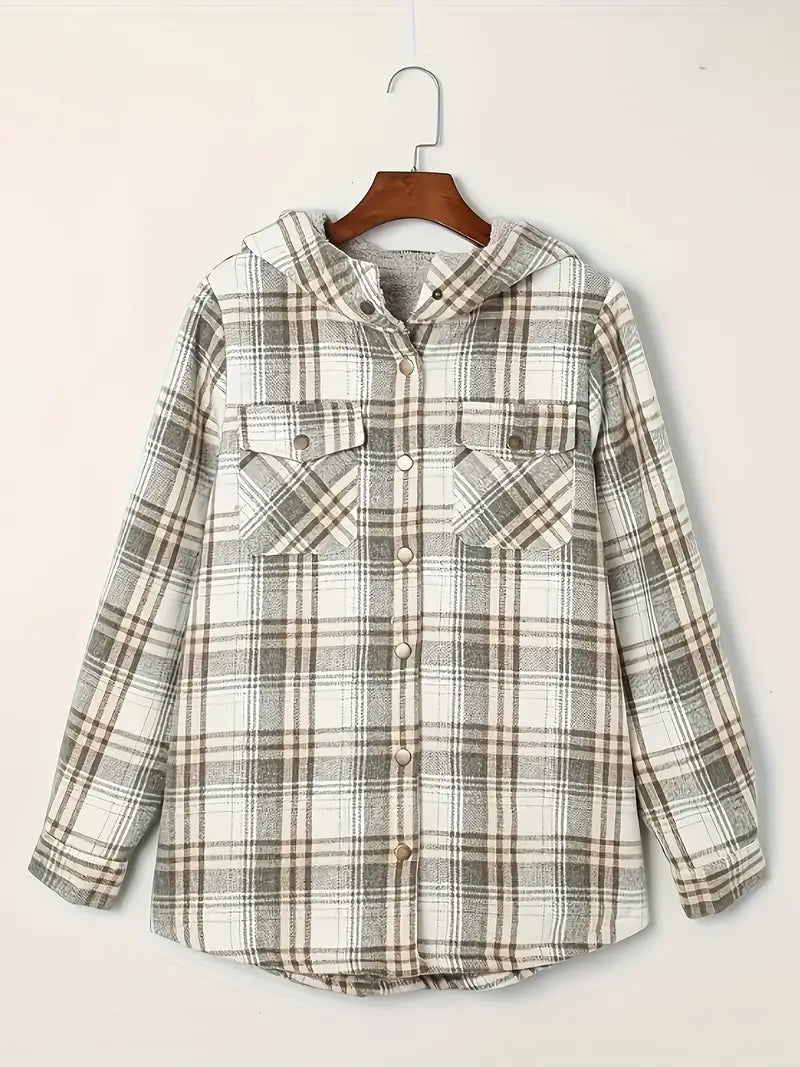 Kaiden Jacket | Plaid Zip-Up Hooded Jacket for Women