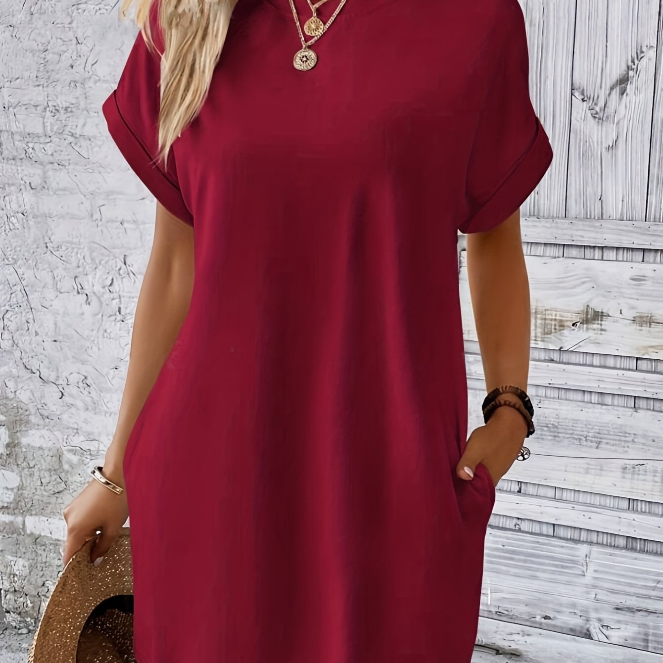 Bionika T-Shirt Dress | Casual Short-Sleeve Summer Dress with Pockets for Women