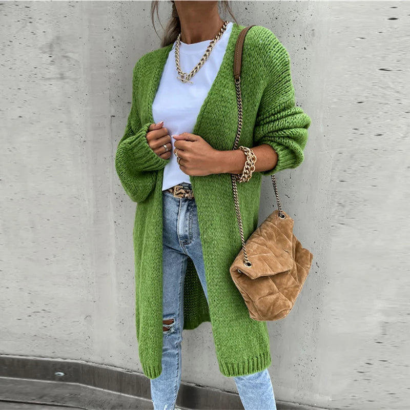 Raphaela Cardigan | Women's Autumn Mid-Length Cashmere Knit Cardigan