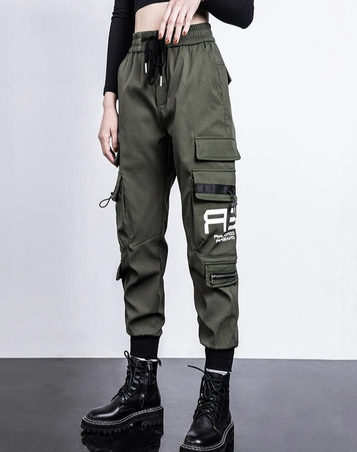 Delphine Trousers | High-Waist Cargo Pants with Pockets