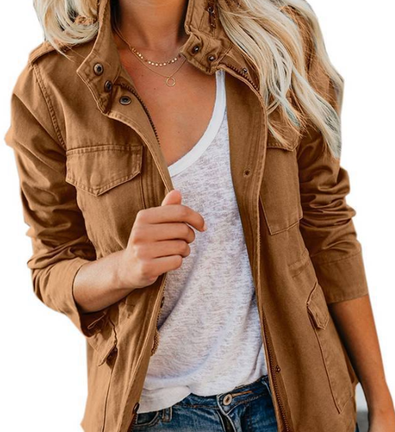 Reema Jacket | Women’s Autumn Slim Fit Multi-Pocket Zipper Jacket