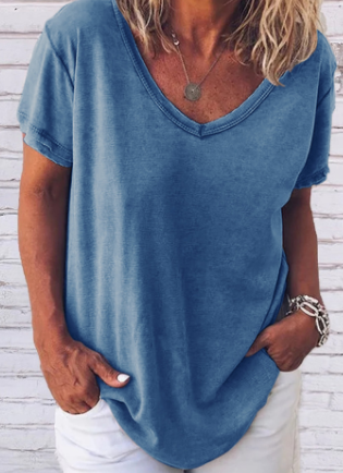 Veyda T-Shirt | Casual V-Neck Short-Sleeve T-Shirt for Women