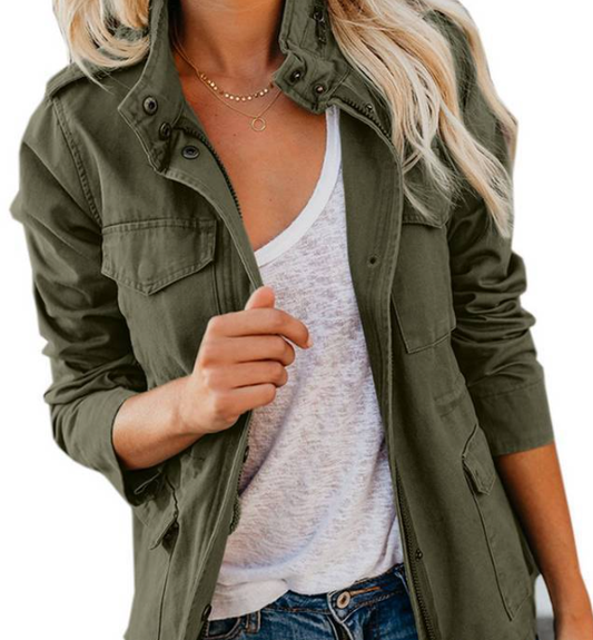 Reema Jacket | Women’s Autumn Slim Fit Multi-Pocket Zipper Jacket