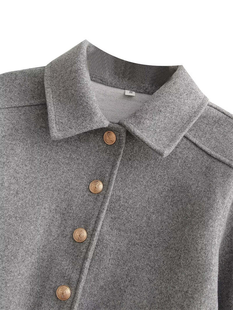 Hilda Jacket | Women's Button-Up Wool Blend Short Jacket