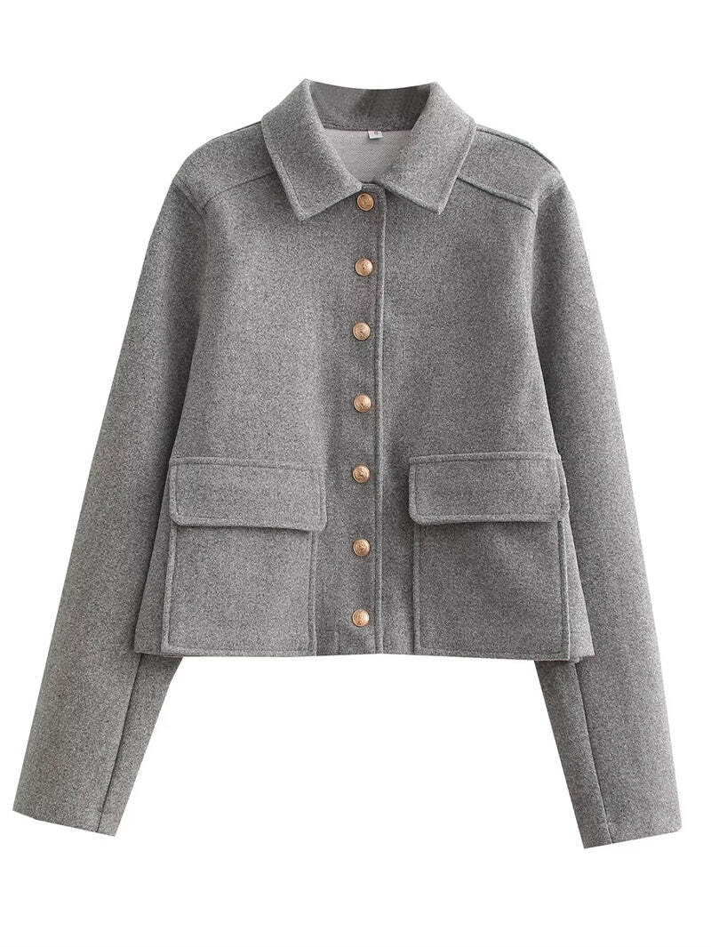 Hilda Jacket | Women's Button-Up Wool Blend Short Jacket