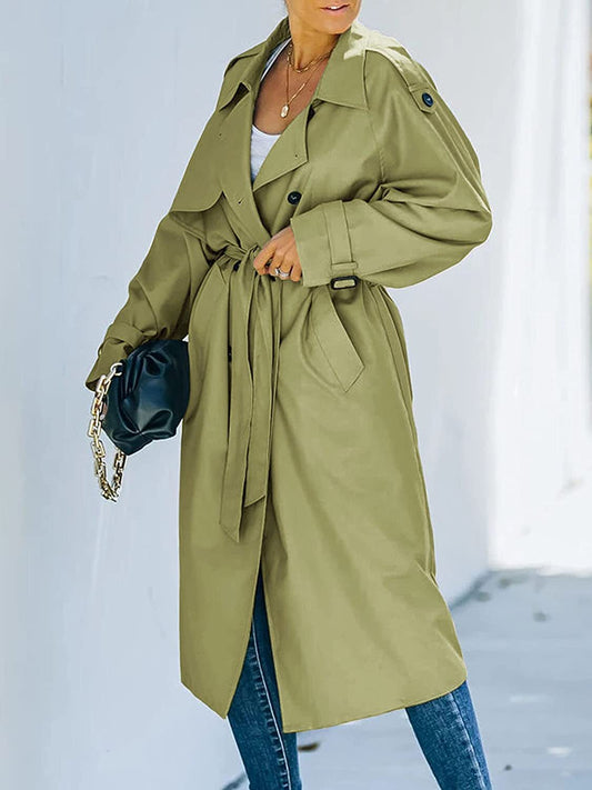 Ivy Coat | Women's Belted Long Trench Coat