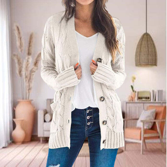 Heidi Cardigan | Cozy Cable Knit Button Cardigan