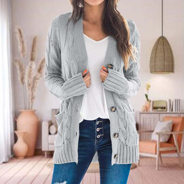 Heidi Cardigan | Cozy Cable Knit Button Cardigan