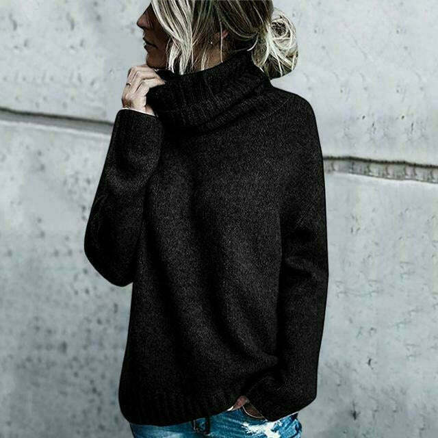 Harper Sweater | Oversized Turtleneck Knit Sweater