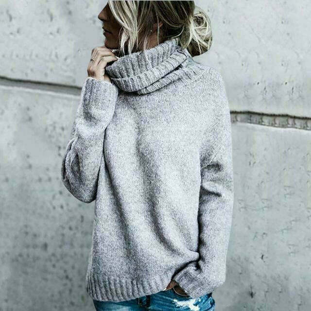 Harper Sweater | Oversized Turtleneck Knit Sweater