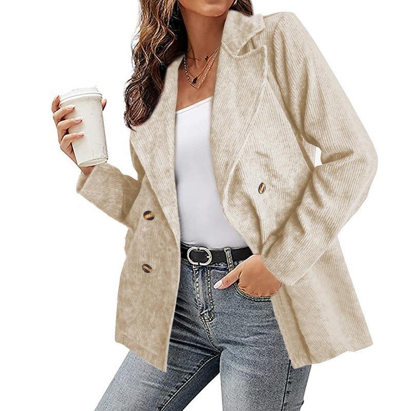 Hailey Blazer Coat | Corduroy Double-Breasted Blazer