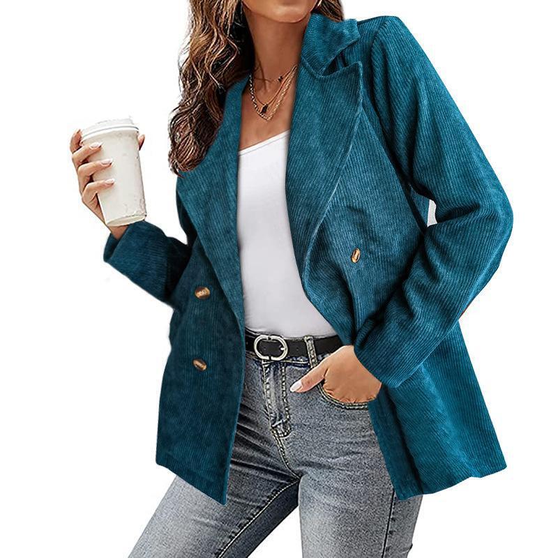 Hailey Blazer Coat | Corduroy Double-Breasted Blazer