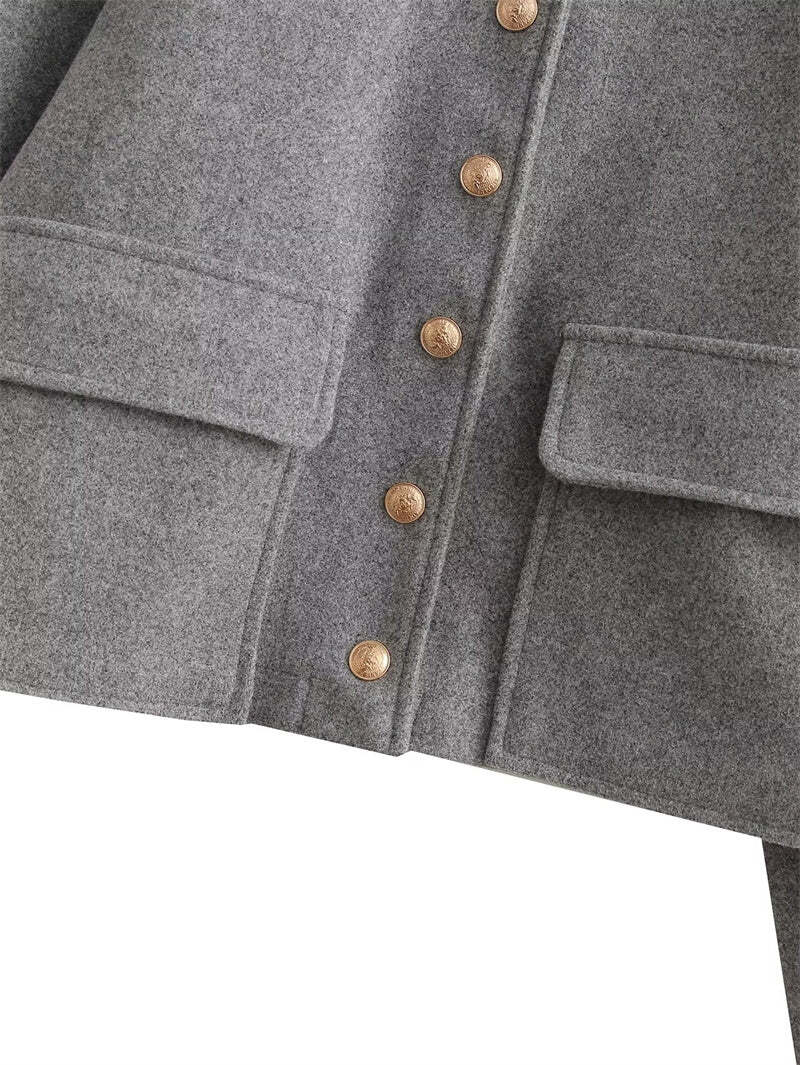 Hilda Jacket | Women's Button-Up Wool Blend Short Jacket