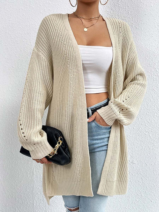 Clarissa Cardigan | V-Neck Loose Mid-Length Knitted Cardigan, Casual and Comfortable