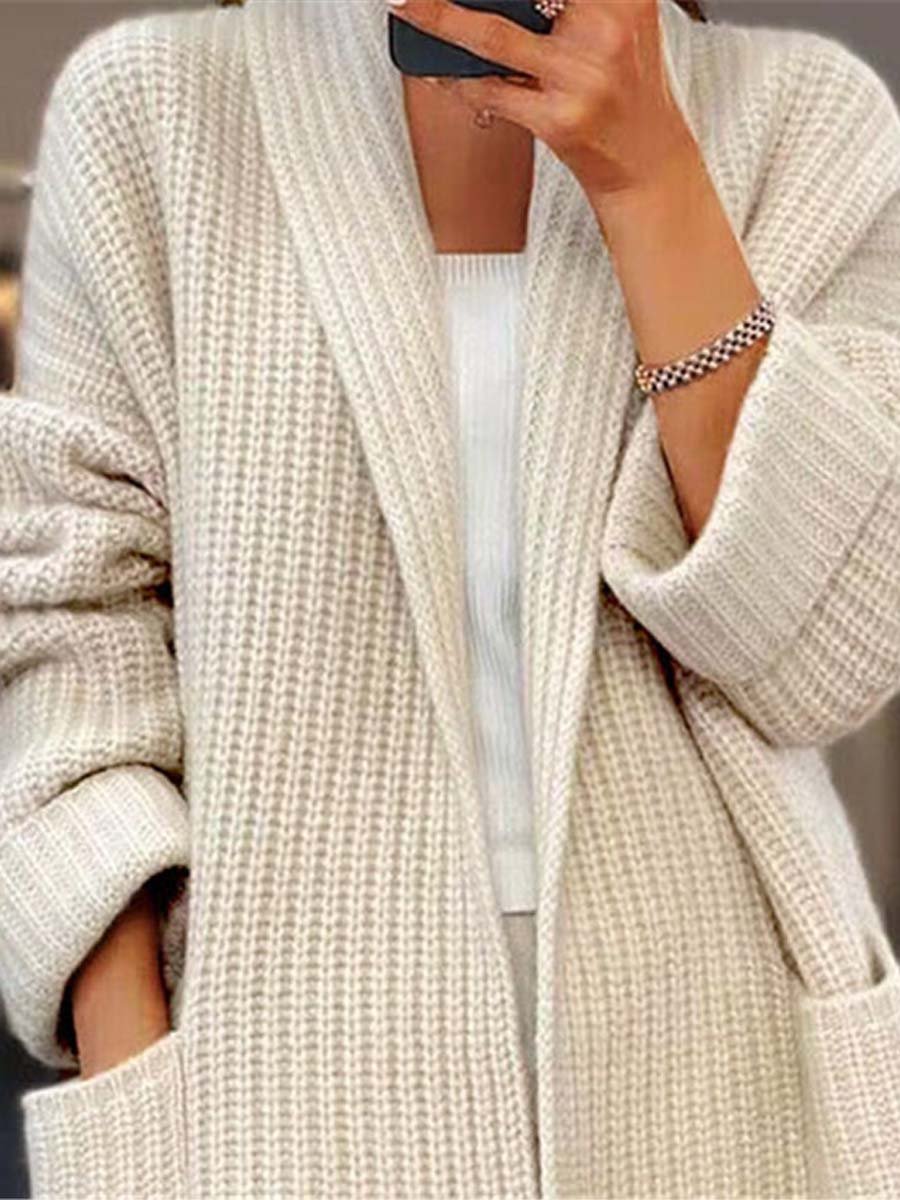 Charmaine Cardigan | Solid Color V-Neck Pocket Knitted Cardigan, Simple and Versatile