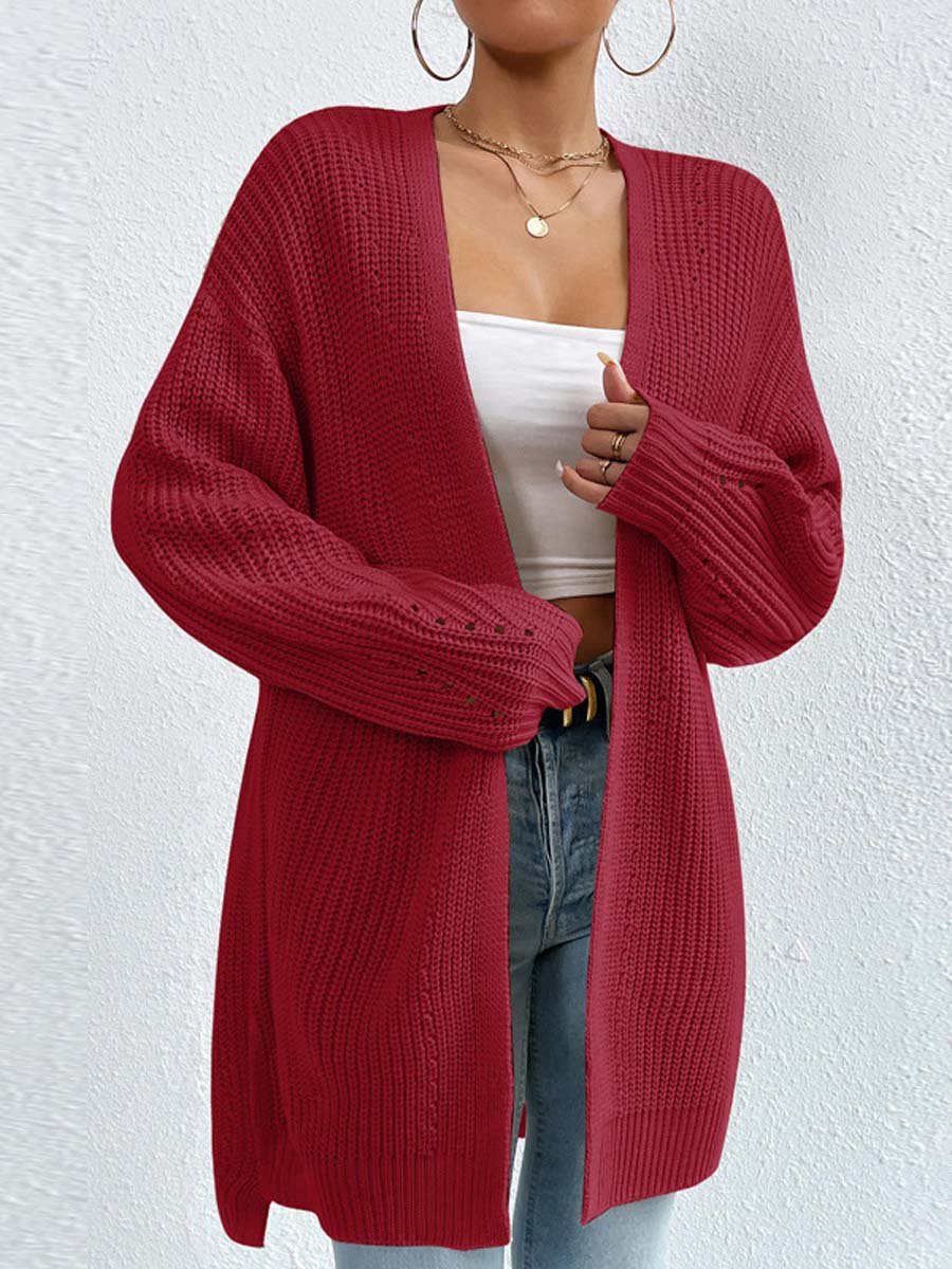 Clarissa Cardigan | V-Neck Loose Mid-Length Knitted Cardigan, Casual and Comfortable