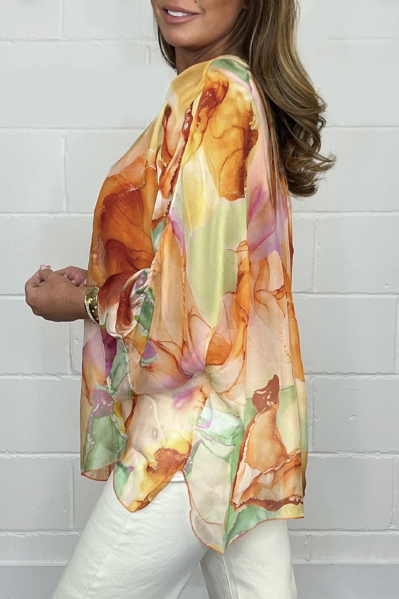 Babette Blouse | Lightweight Printed Blouse for Women with Long Sleeves and Classic Collar