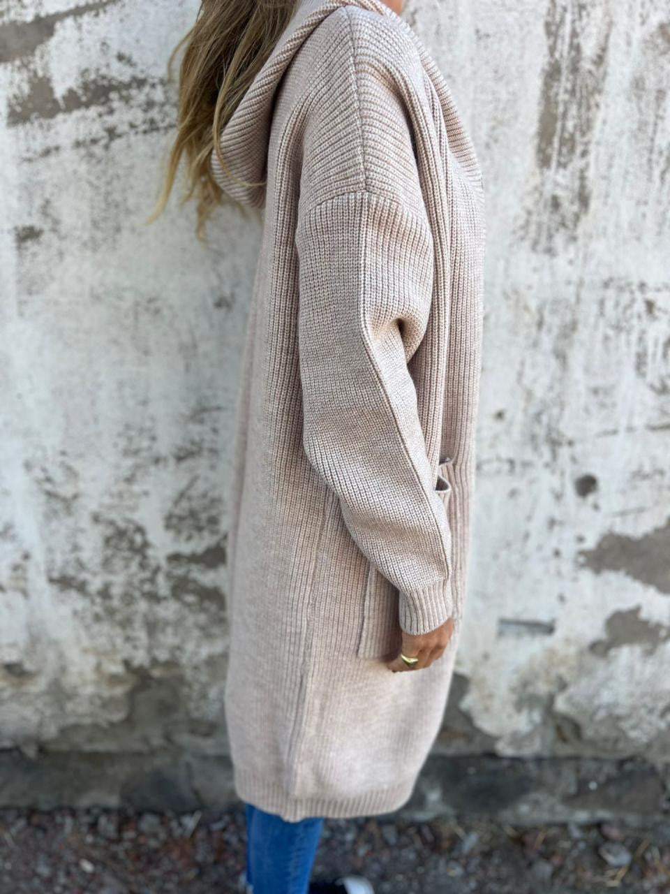 Inés Cardigan | Hooded Long Knit Cardigan