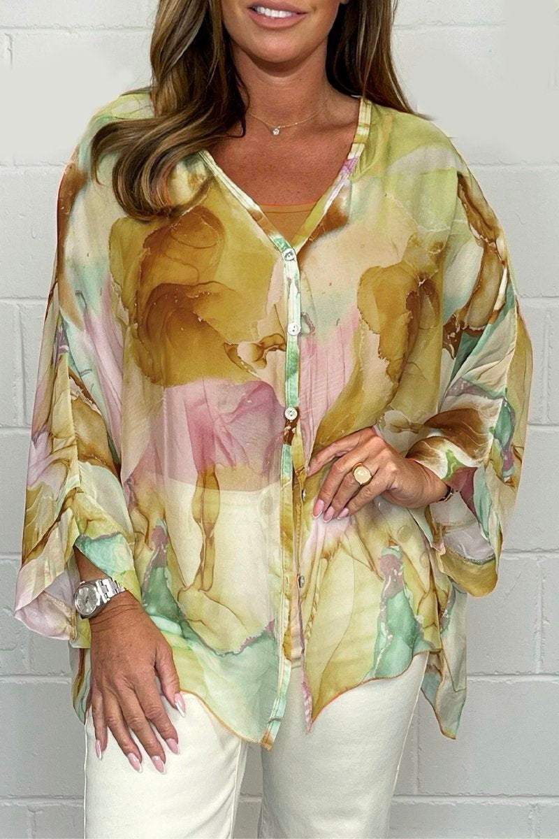 Babette Blouse | Lightweight Printed Blouse for Women with Long Sleeves and Classic Collar