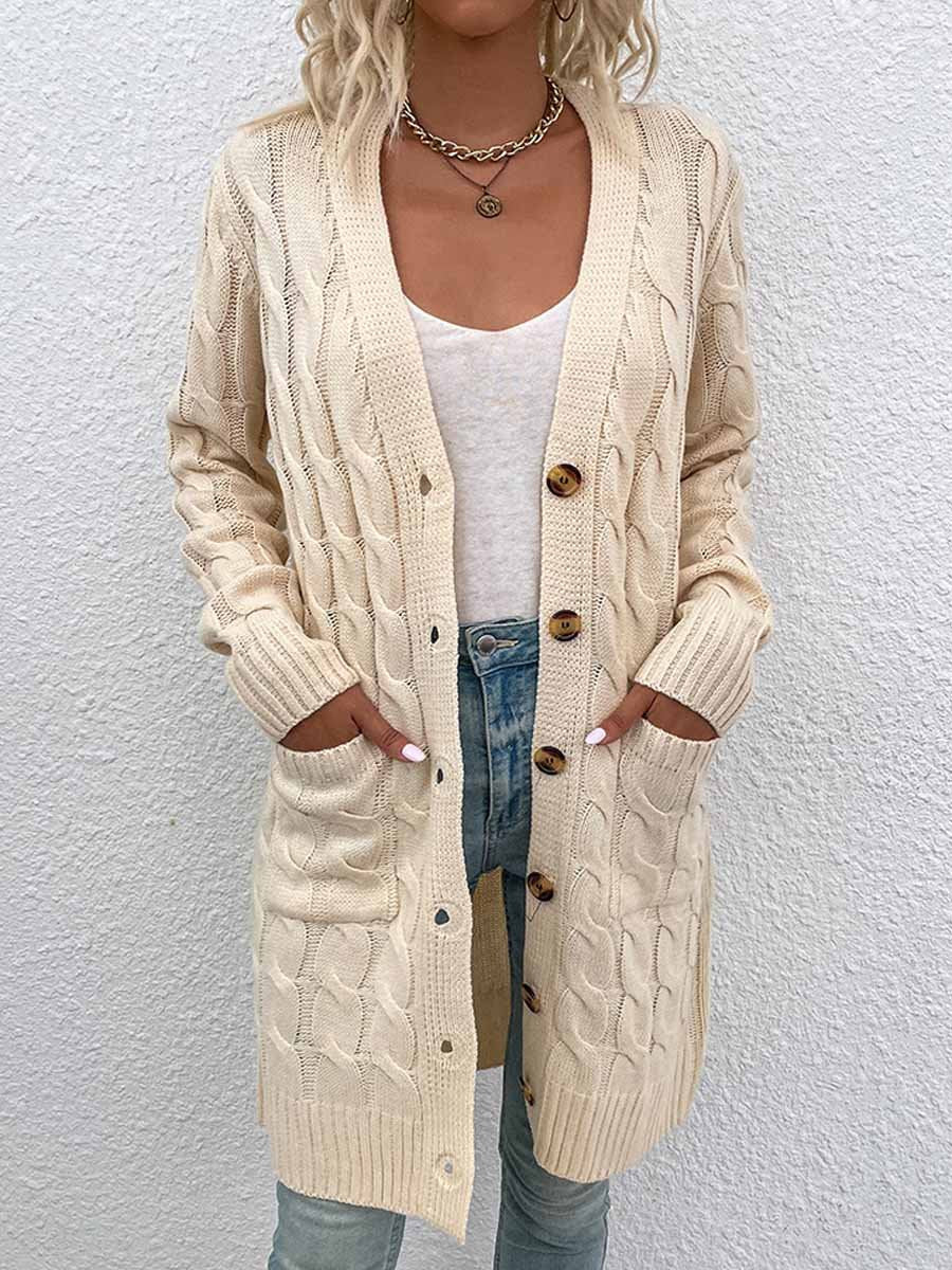 Cherie Cardigan | Cable Button Knit Cardigan, Classic and Cozy