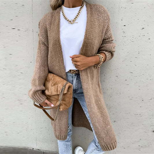 Raphaela Cardigan | Women's Autumn Mid-Length Cashmere Knit Cardigan