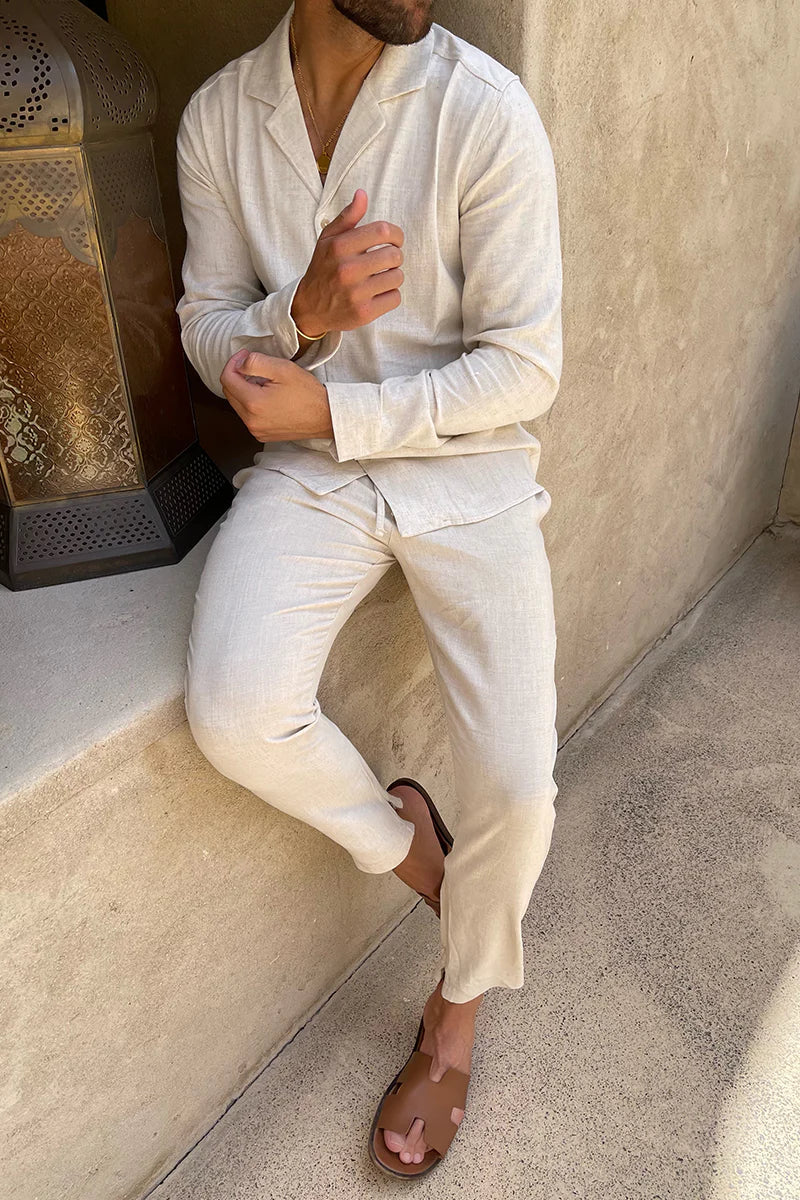 Xavier Linen Set | Men’s Linen Shirt and Pants Two-Piece Outfit