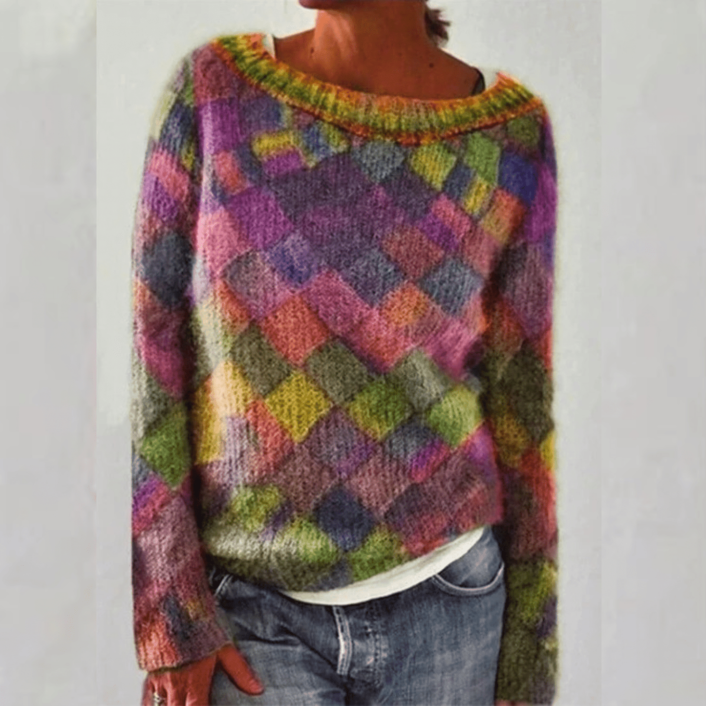 Glenys Sweater | Elegant Multicolor Knit Pullover