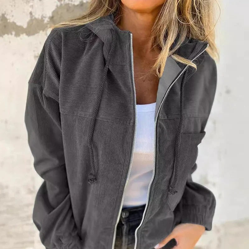 Panna Jacket | Women's Autumn Casual Hooded Jacket with Zipper