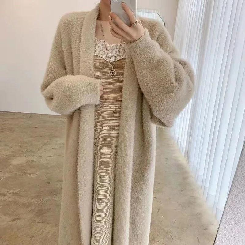 Florrie Long Fluffy Vest |  Open-Front Women’s Cardigan