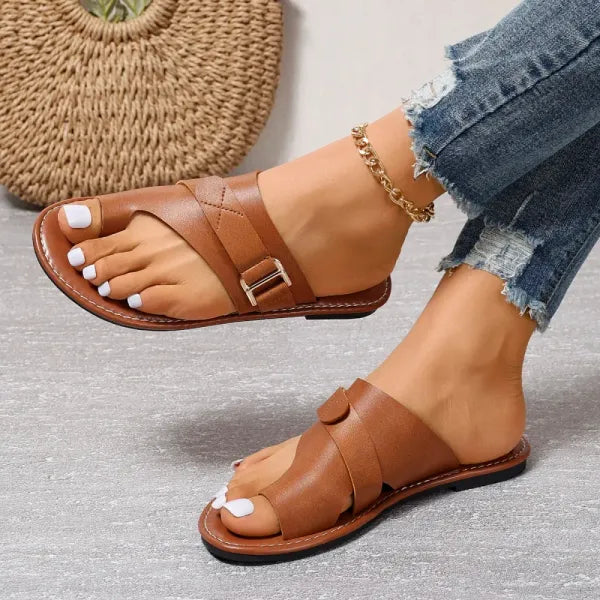 Wyleen Sandals | Cross-Strap Flat Sandals Women