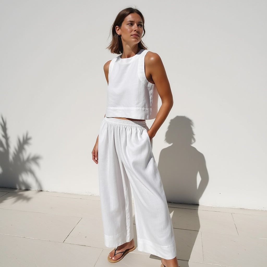 Xian Two Piece Set | Lightweight Linen Summer Co-ord for Women