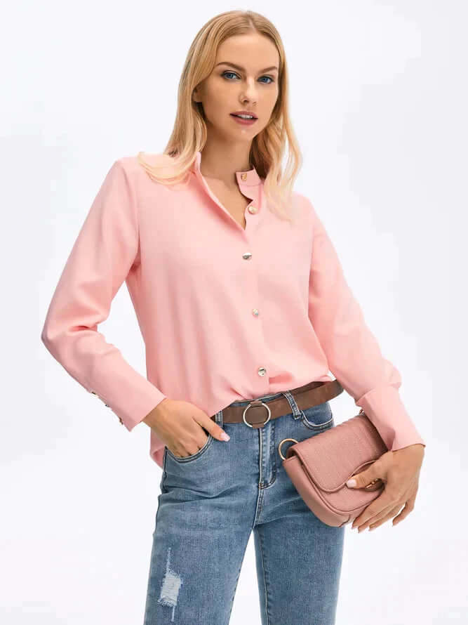 Jaliana Women's Buttoned Long Sleeve Blouse | Classic & Versatile Style