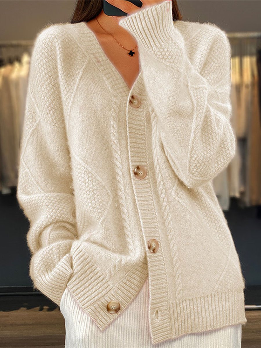 Candice Cardigan | Button-Down Jacquard Knitted Cardigan