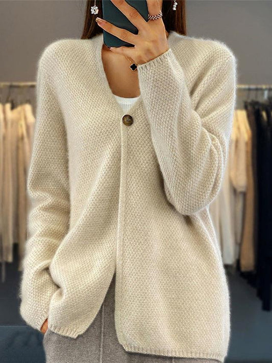 Christina Cardigan | Simple V-Neck Knitted Cardigan Sweater