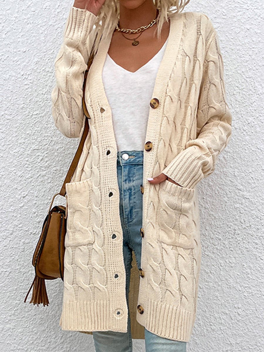 Cherie Cardigan | Cable Button Knit Cardigan, Classic and Cozy