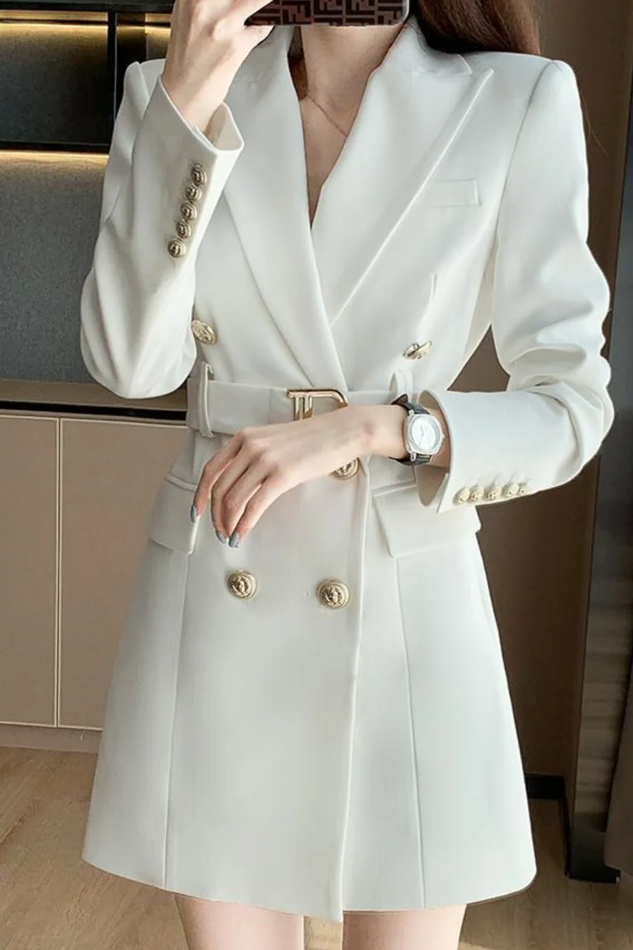 Fleur Blazer Dress | Elegant Belted Blazer Dress