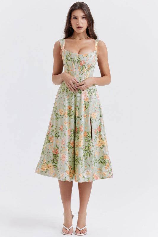 Bridget Sundress | Women’s Floral Print Midi Dress with Lightweight Flowy Fit
