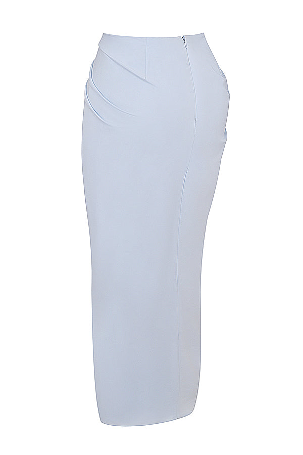 Bella Two-Piece Set | Women’s Soft Blue Corset and Flowy Maxi Skirt